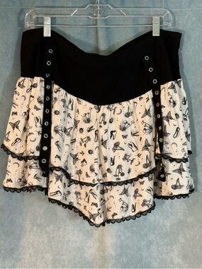 Ruffle tiered skirt mushroom and tooth design junior plus size 1